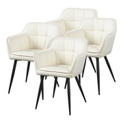 Set di 4 Sedie per Sala Pranzo Birmingham in Tessuto Beige [en.casa]