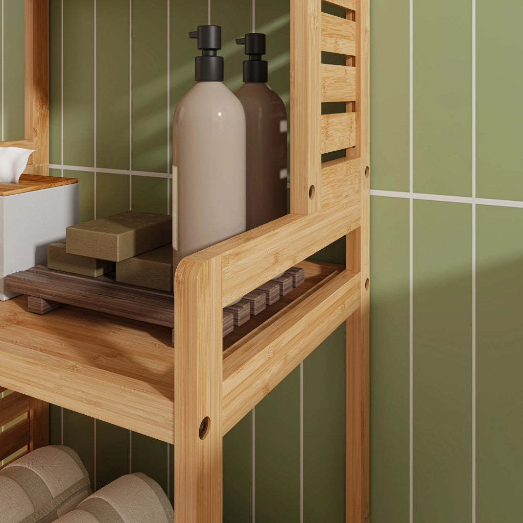 Scaffale in bambù 'Forssa' Mobile da Stoccaggio per Cucina / Bagno [en.casa]