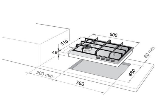 De’Longhi FFI 46 ER piano cottura Acciaio inox Da incasso 60 cm Piastra sigillata 4 Fornello(i)
