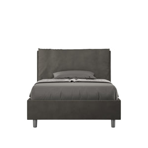 Letto 1 Piazza E Mezzo 120x190 cm Senza Rete Imbottito in Microfibra Antea Large Grigio