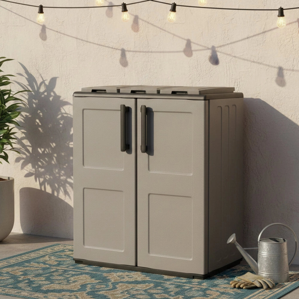 Contenitore per Rifiuti Artan, Pattumiera Capacità 210 (70 per Sacco) Made in Italy, 68x37x84h cm Grigio