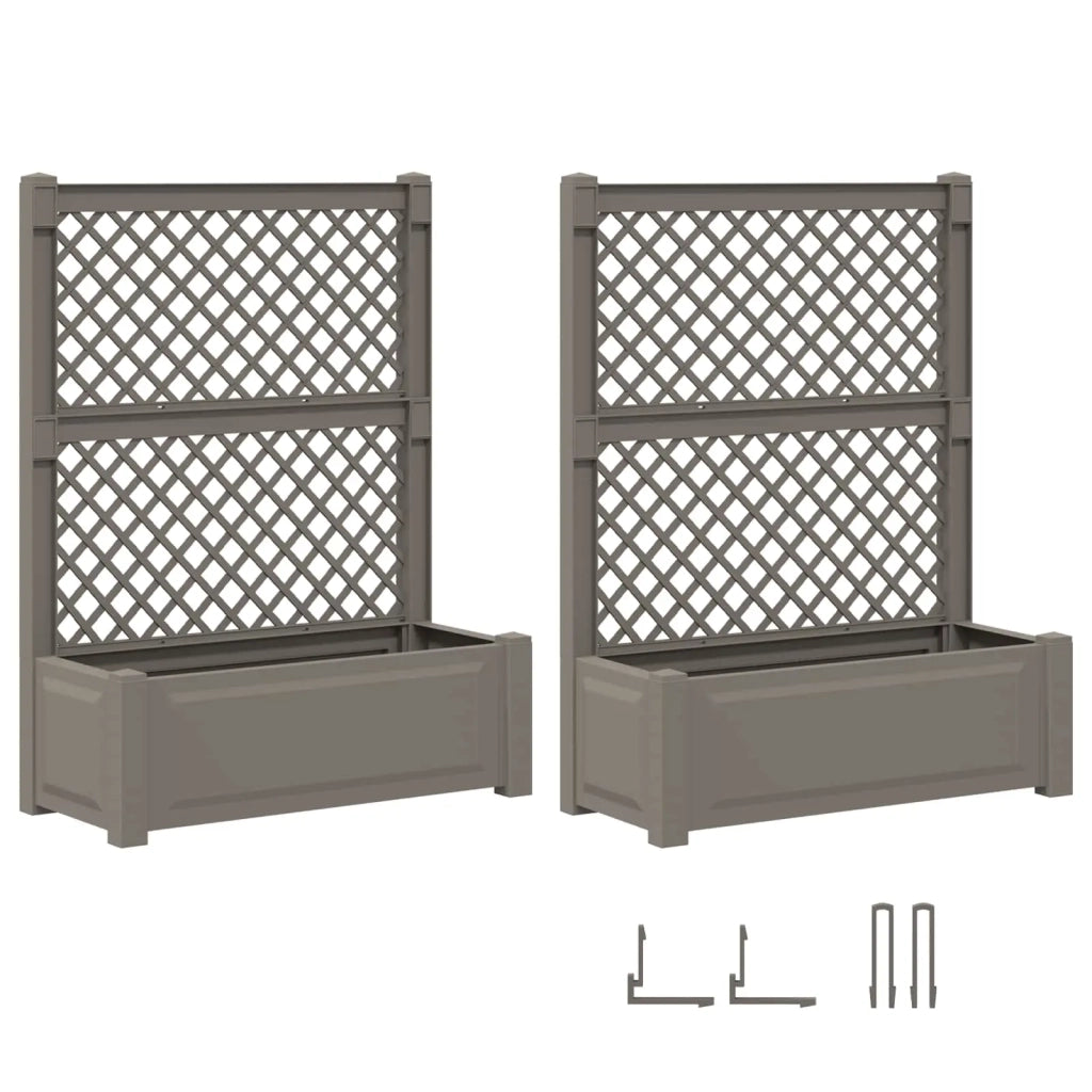 Vaso Grande con Direzione 2 pz Grigio 143 x 143 x 133,5 cm PP CFW6307935