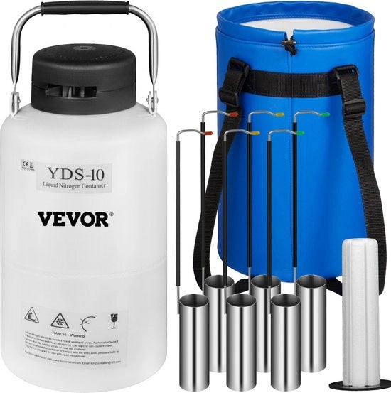 Contenitore liquido stazionario di 10 L per stoccaggio Cryogene Dewar con 6 secchioli