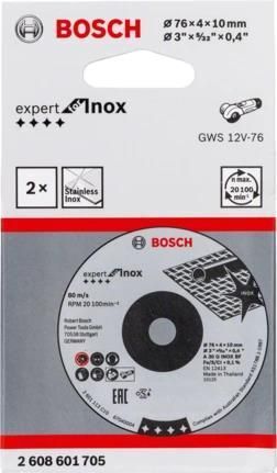 Bosch EXPERT FOR INOX lama circolare 7,6 cm 2 pz