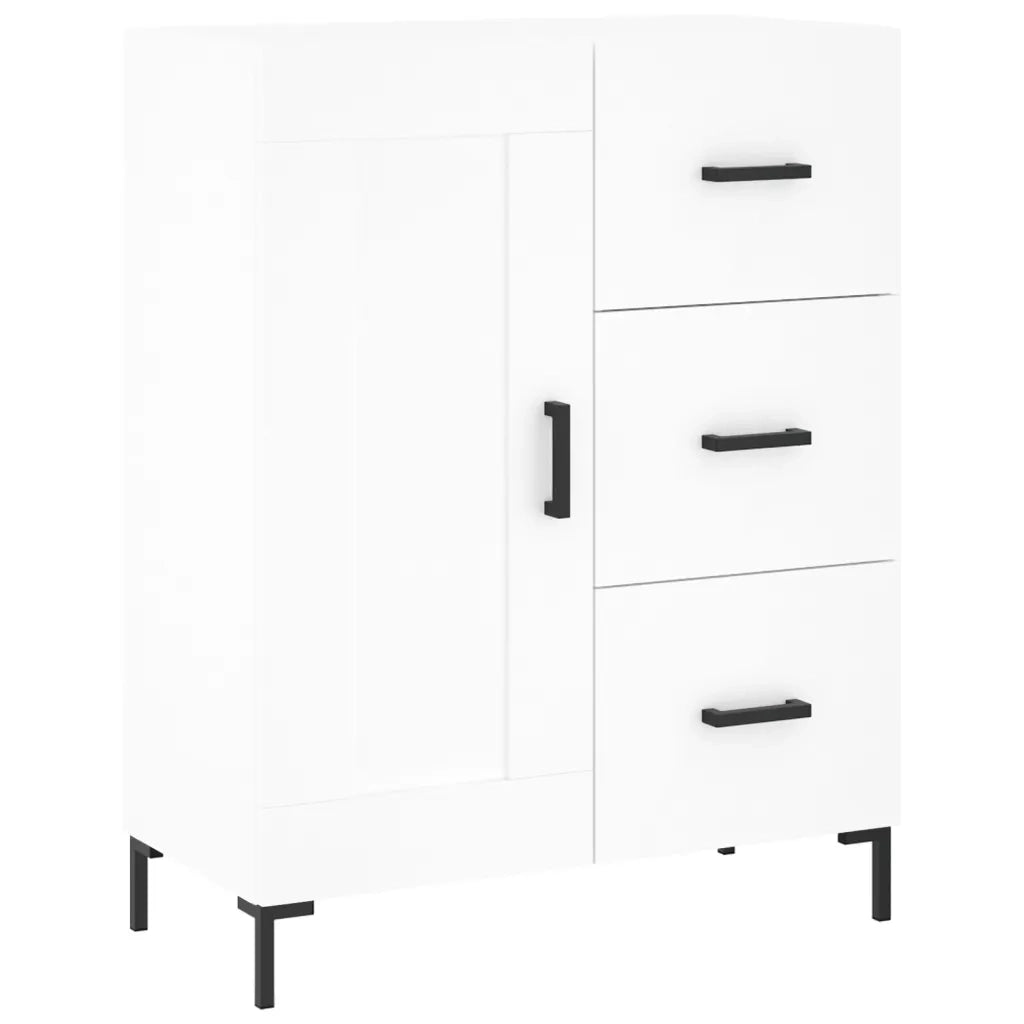Credenza-Buffet-Armadio da cucina Bianca 69,5x34x180 cm in Legno Multistrato 350524