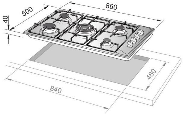 De’Longhi NL 59 DD piano cottura Nero Da incasso 90 cm Gas 5 Fornello(i)