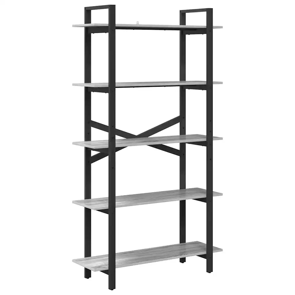 Libreria-Scaffale per Libri-Mobile di Stoccaggio Grigio Sonoma 100 x 33,5 x 178 cm Legno multistrato