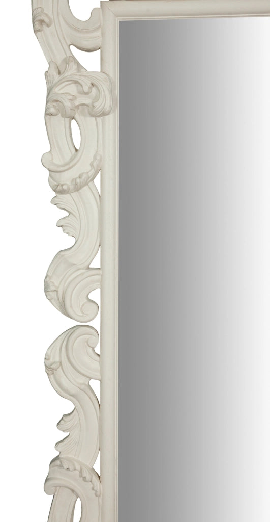 Biscottini SPECCHIERA DA PARETE IN LEGNO FINITURA BIANCA ANTICATA MADE IN ITALY realizzata