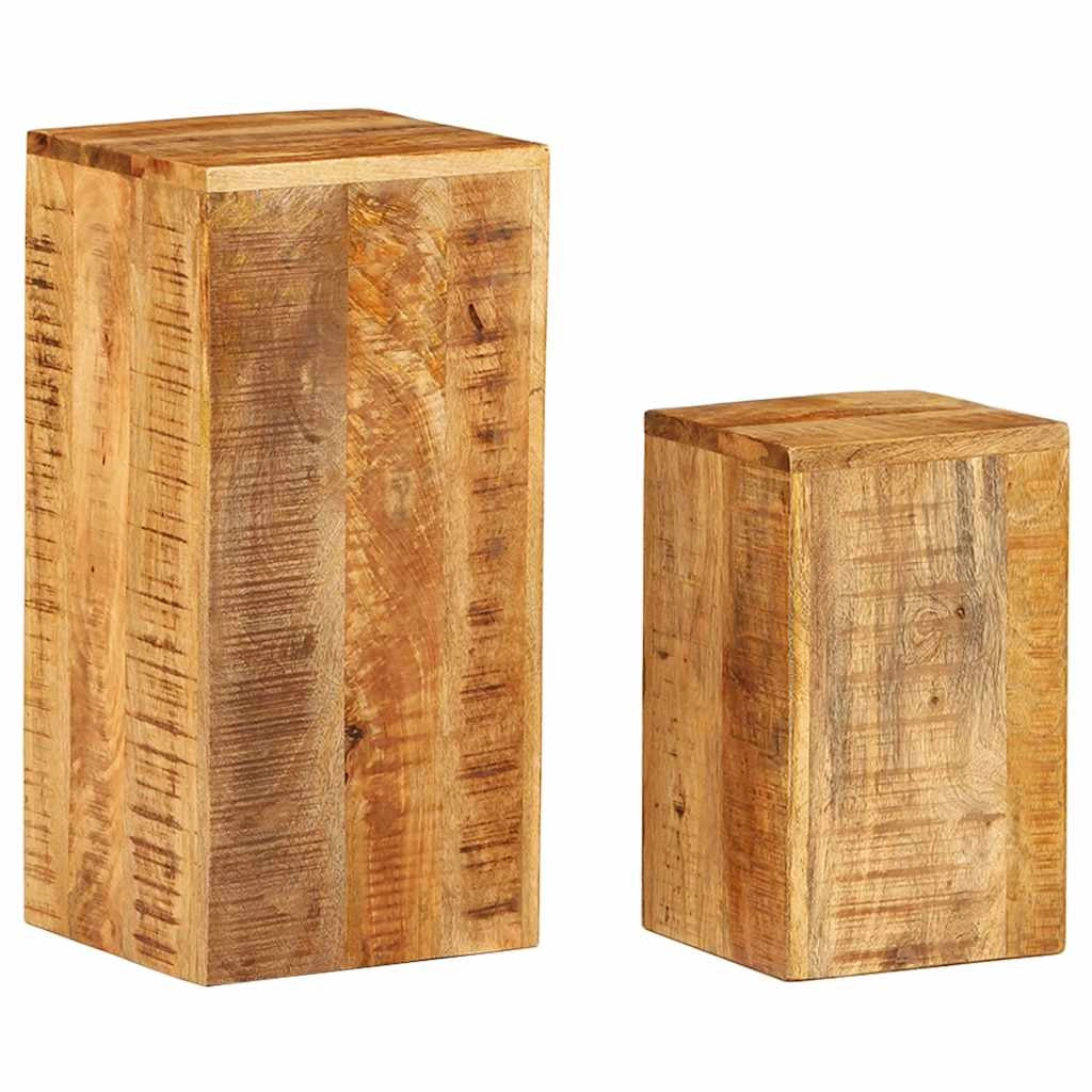 Portavasi mobili per fiori set da 2 legno massello di mango marrone 02_0045341