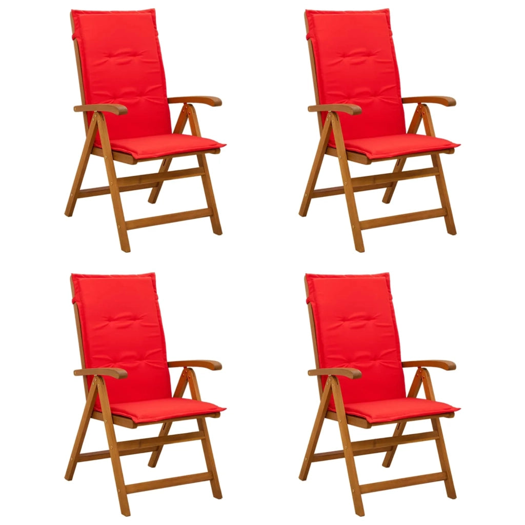 Sedie da giardino reclinabili 4 pz Naturale 3434468
