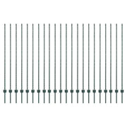 Palo della recinzione 22 pz Verde 200 cm Acciaio CFW5991778