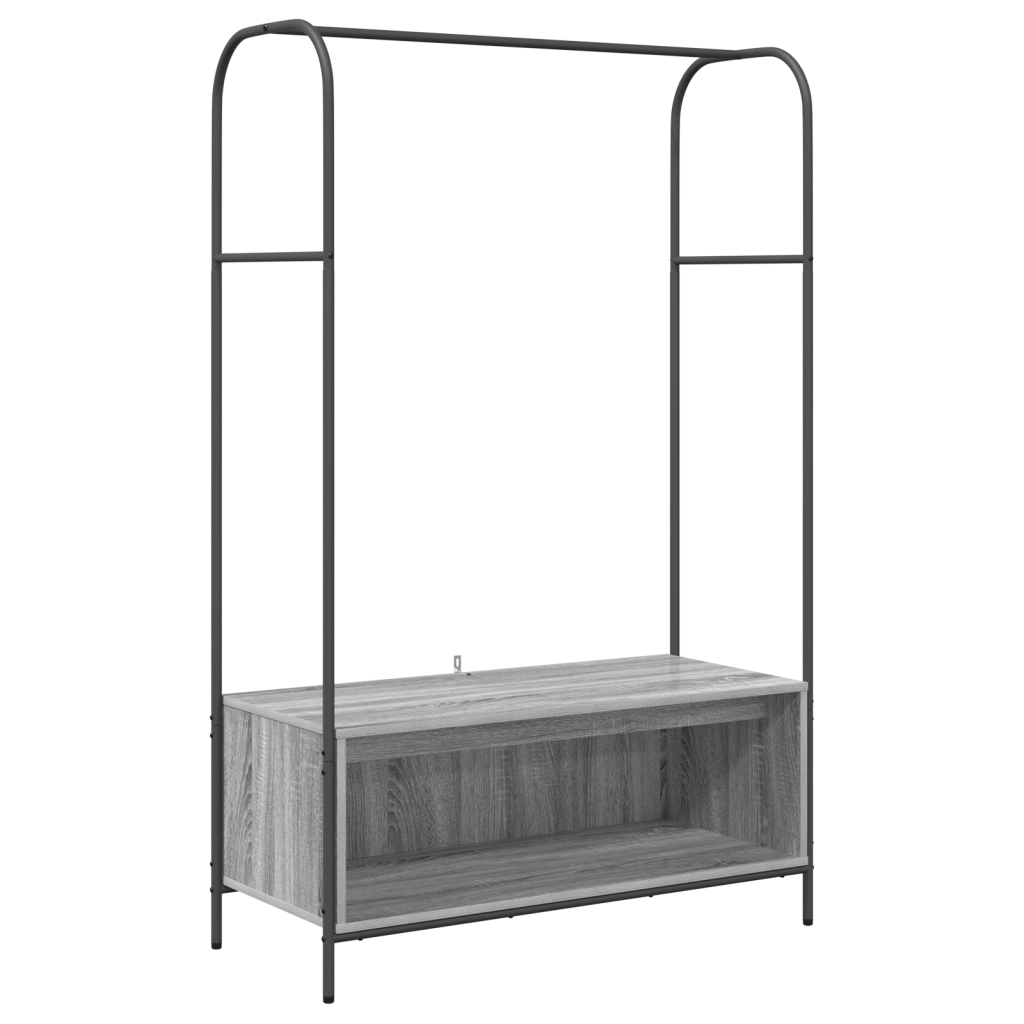 Appendiabiti con ripiani Grigio Sonoma 100x44x160 cm
