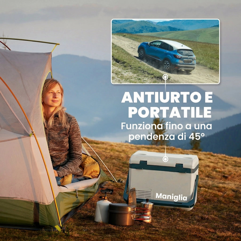 Frigorifero Portatile per Auto 47x36,7x37 cm Capacità da 19L con Compressore e Controllo App in PP Bianco