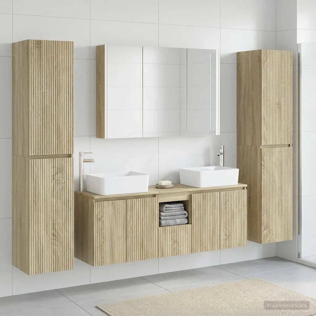 Set di mobili per il bagno 6 pcs Rovere Sonoma 3407233