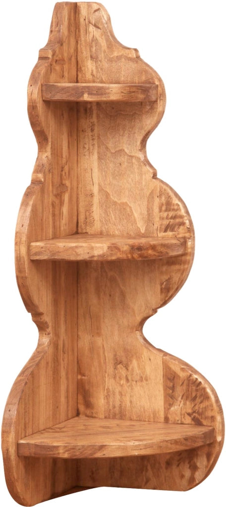 Biscottini Mensola angolare da parete in legno massello d tiglio finitura naturale L22xPR22xH61 cm Made in Italy