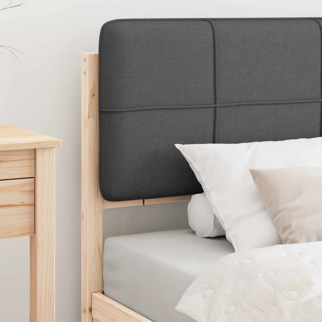 Letto con Testiera Rivestita Grigio scuro 80 x 200 cm
