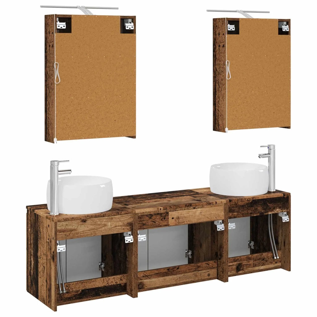 Set di Armadi da Bagno 5 pcs Legno antico Legno ingegnerizzato 3406517