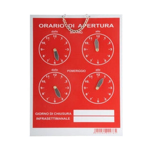 Letterfix Cartello Orario 4 Orologi Tempopol blu cm 16x21