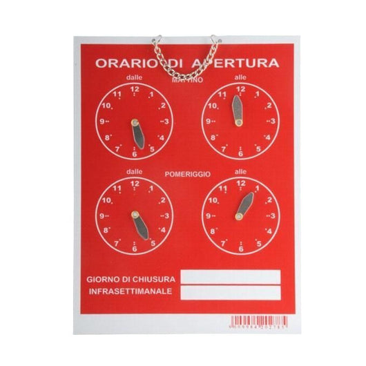 Letterfix Cartello Orario 4 Orologi Tempopol blu cm 16x21