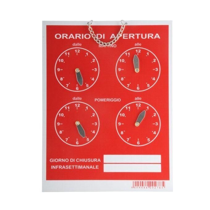 Letterfix Cartello Orario 4 Orologi Tempopol blu cm 16x21