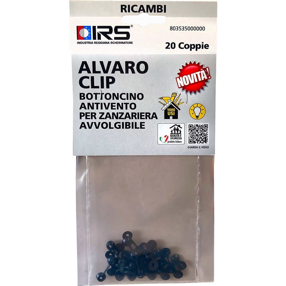 BOTTONE ANTIVENTO ALVARO CLIP PER ZANZARIERE