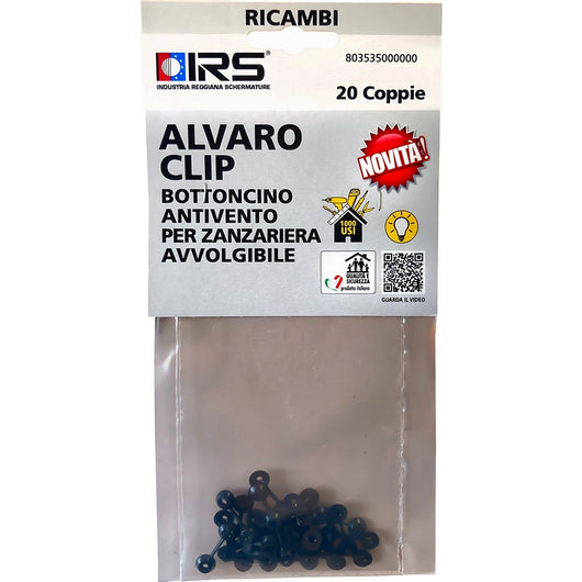 BOTTONE ANTIVENTO ALVARO CLIP PER ZANZARIERE