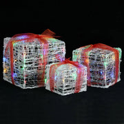 Scatole Regalo Decorative Natale in Acrilico 3 pz Colorate CFW7372823