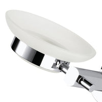 Portasapone da muro in vetro sabbiato con supporto cromato - serie forma