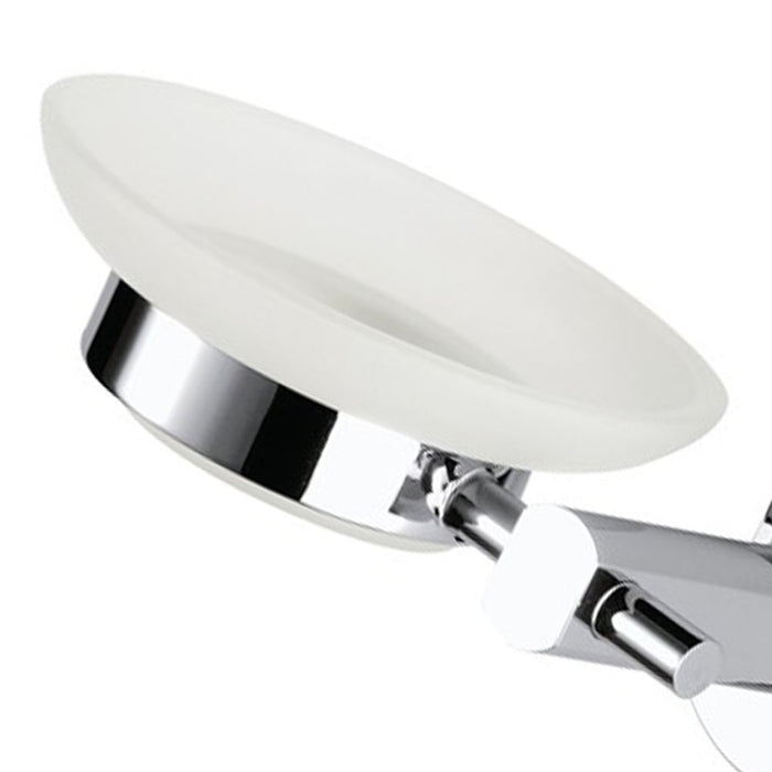 Portasapone da muro in vetro sabbiato con supporto cromato - serie forma