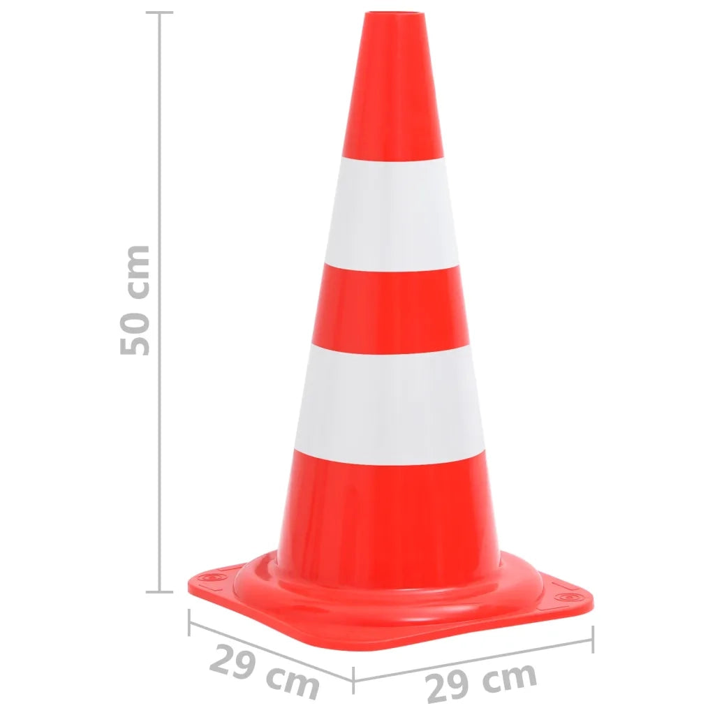 Coni Segnaletici Stradali Riflettenti 20 pz Rosso Bianco 50 cm 150947