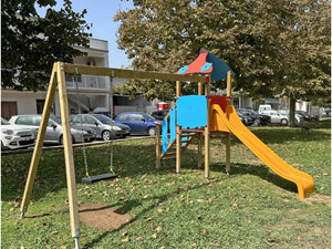 Torretta Calgary 773 Giochipark legno 7x7cm H 260cm scivolo altalena 1 posto