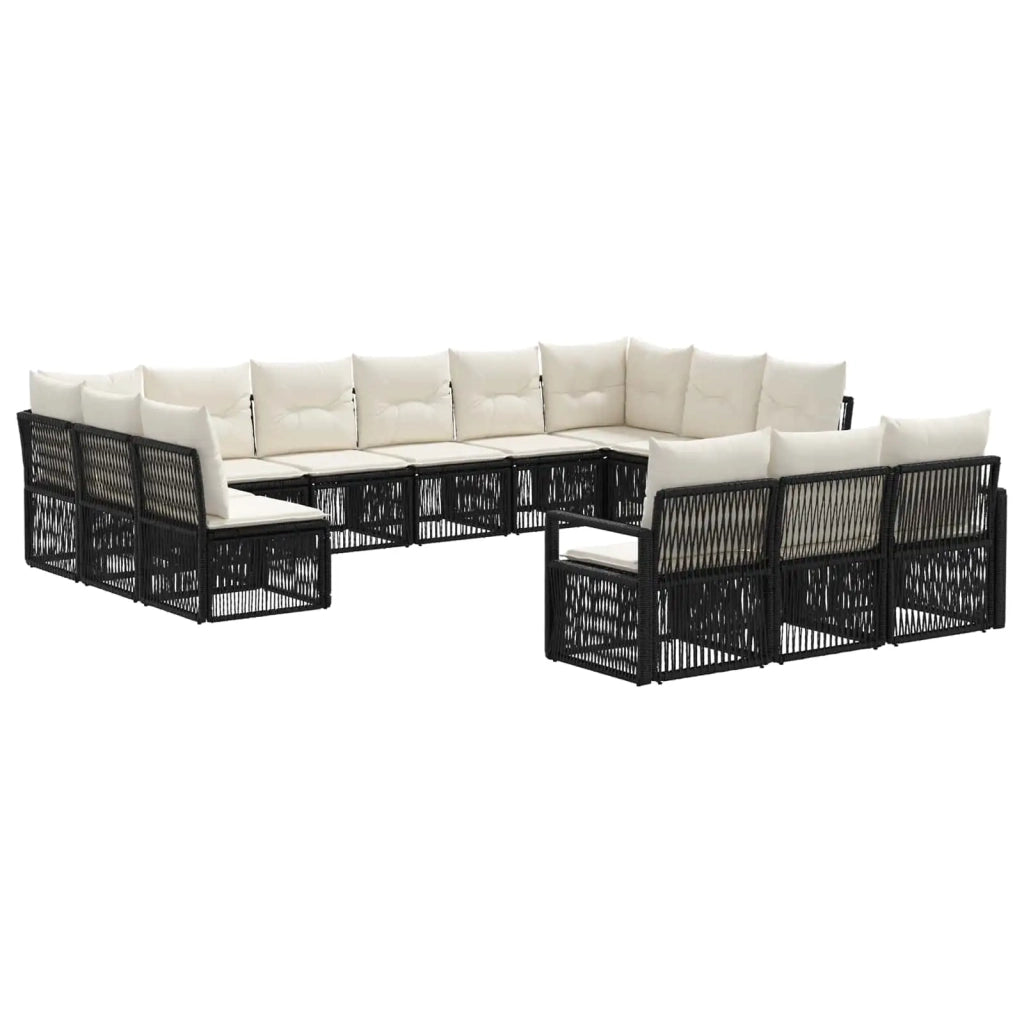 Set Divano da Giardino 13 pcs Nero polyrattan 3435862