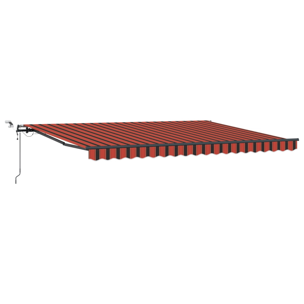 Tenda Retrattile Automatica con LED in Arancione e Marrone, 450x300 cm