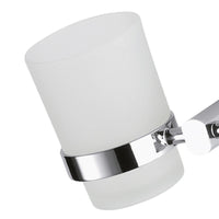 Portabicchiere da muro in vetro sabbiato con supporto cromato - serie forma