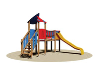 Villaggio Miami 775 Giochipark legno 7x7cm H 260cm ponte mobile scivolo H 100cm