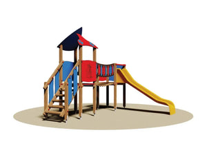 Villaggio Miami 775 Giochipark legno 7x7cm H 260cm ponte mobile scivolo H 100cm