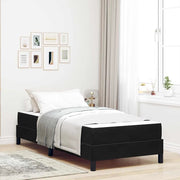 Letto a molle con materasso Nero 80 x 220 cm Tessuto