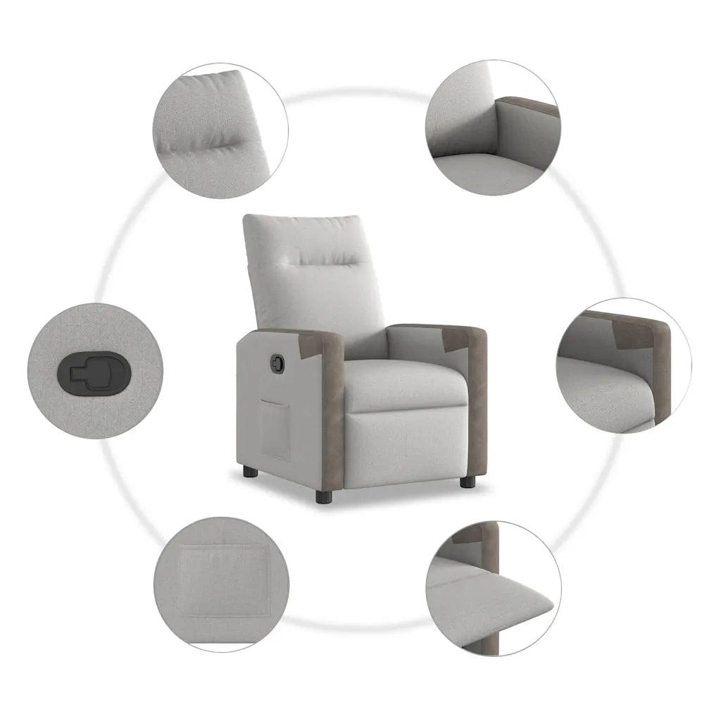 Poltrona Reclinabile in Tessuto Grigio Nuvola 4104838