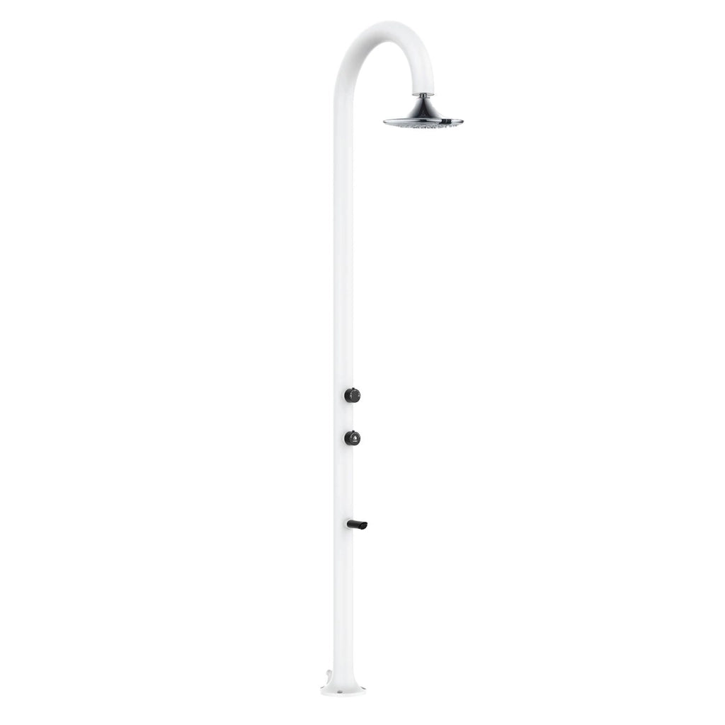 Sined Doccia Bianca In Alluminio Con Soffione Led 3 Getti E Doppio Attacco Acqua Posizionabile Interno Esterno Modello LUNA ALU BIANCA SENSOR
