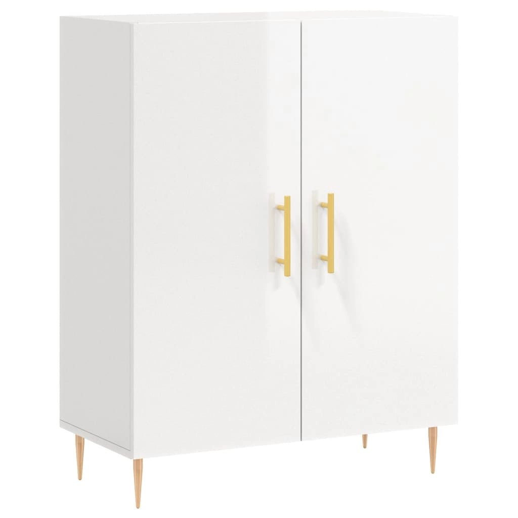 Credenza 69,5x34x90 cm in Legno Multistrato Bianco Lucidocod mxl 103382