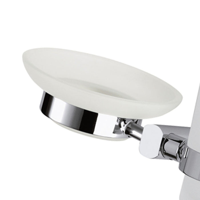 Supporto da muro doppio completo di bicchiere e portasapone - serie forma