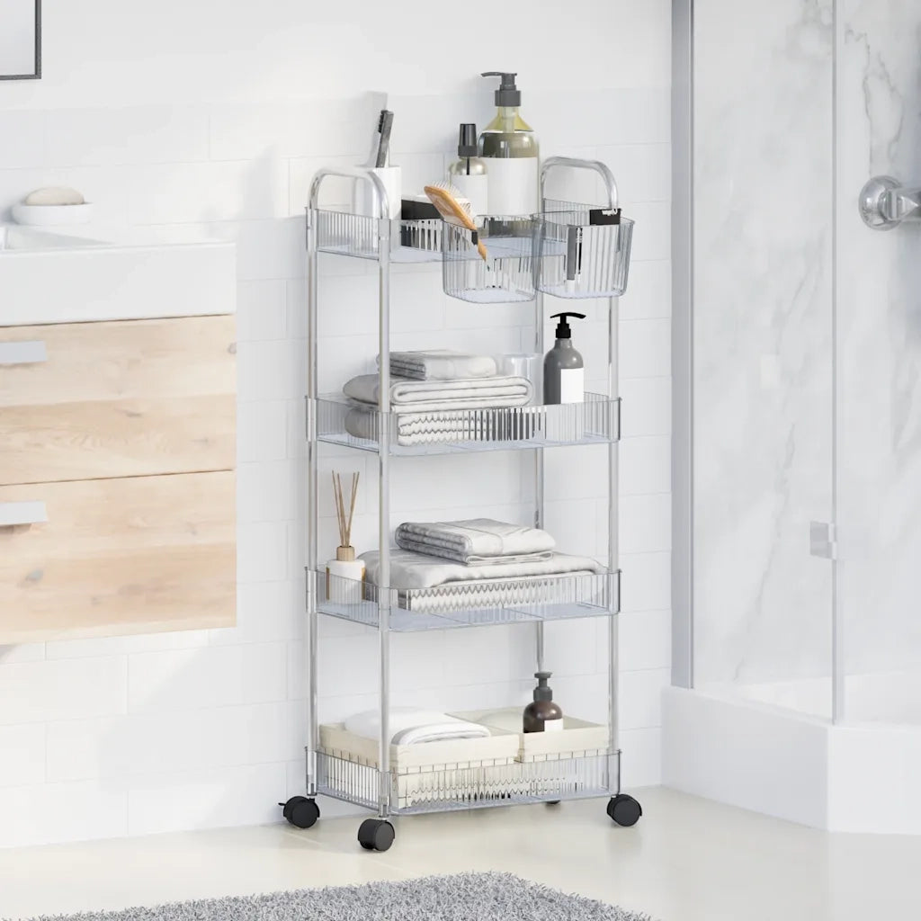Carrello Portaoggetti a 4 Livelli 37x28x95 cm in Acrilico 4012380