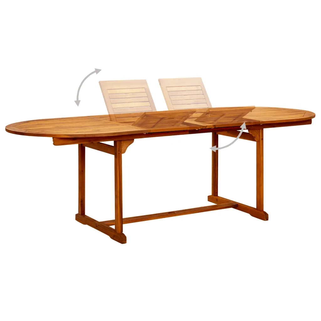 Set Mobili da Pranzo per Giardino 7 pz Legno Massello di Acacia 160-240 cm 3079639