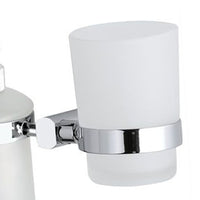 Supporto da muro doppio completo di bicchiere e dispenser sapone - serie forma