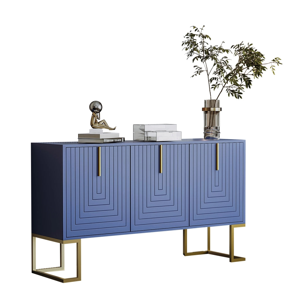 Credenza con 3 ante e ripiani regolabili; per soggiorno e cucina; in MDF; navy