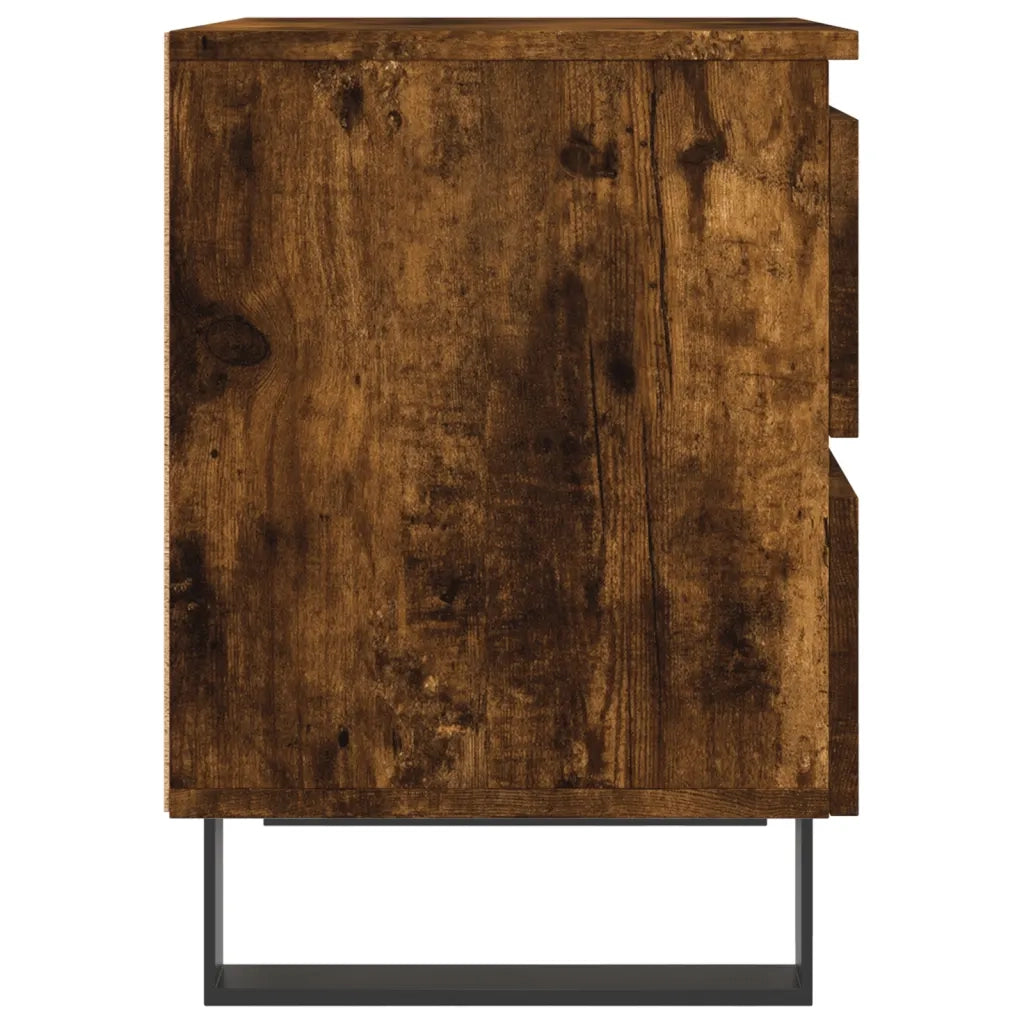 Comodino | Armadio da Notte | Mobiletto da notte Rovere Fumo 40x35x50 cm in Legno Multistrato