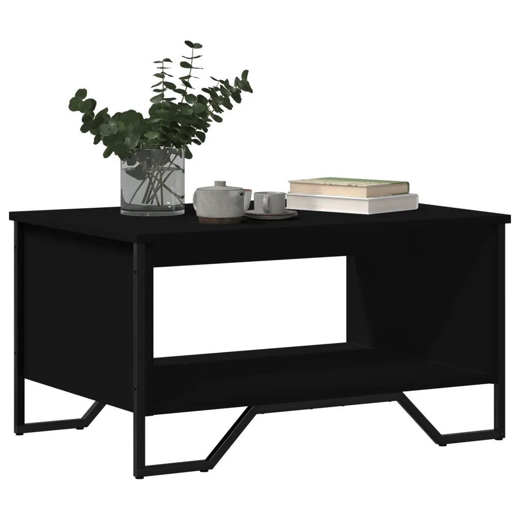 Tavolino da Salotto Nero 75x51x40 cm in Legno Multistrato 848484