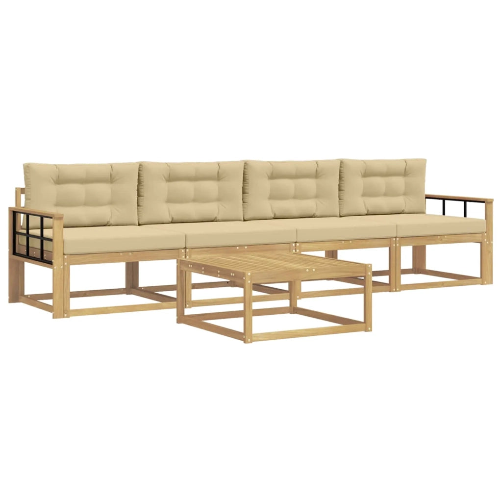 Set di divani da esterno 4 pz Bianco e Beige 3386037