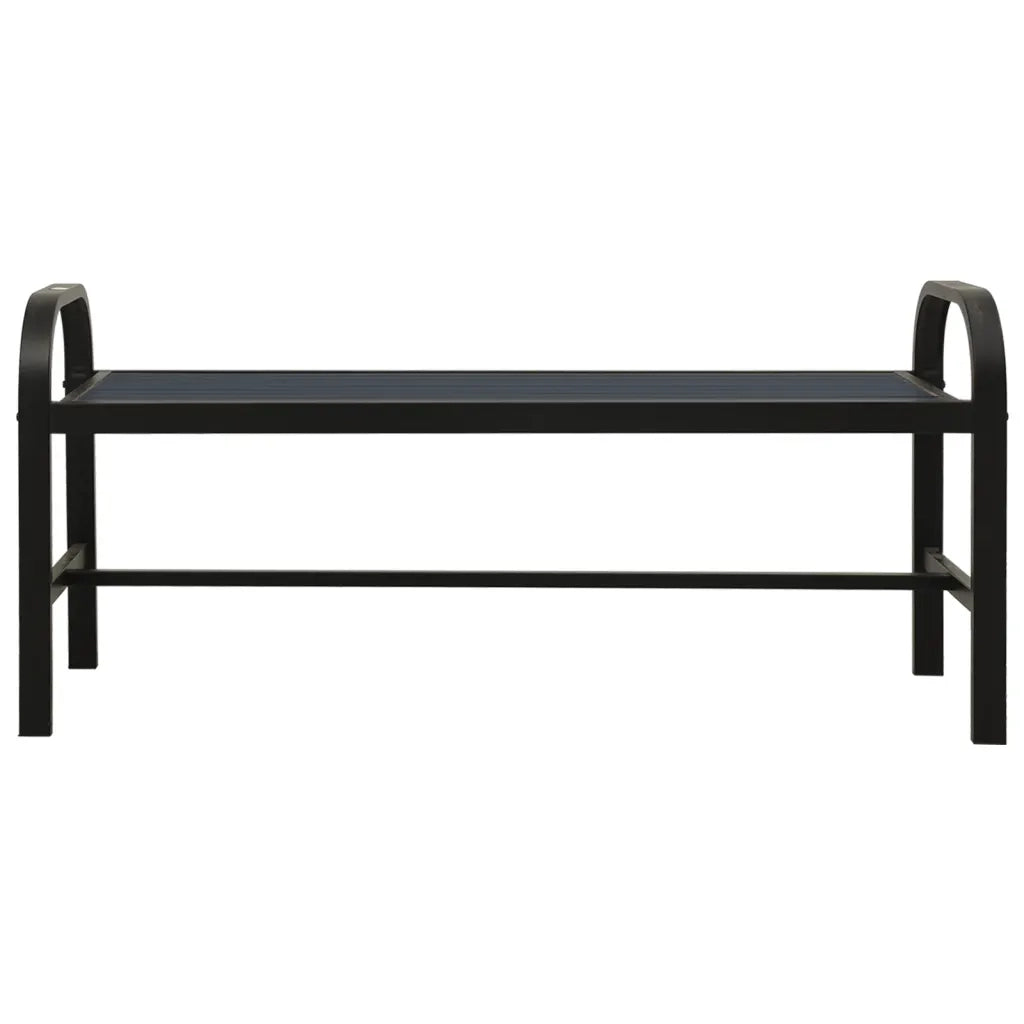 Panchina da Giardino 124,5 cm Nera in Acciaio e WPC 317137