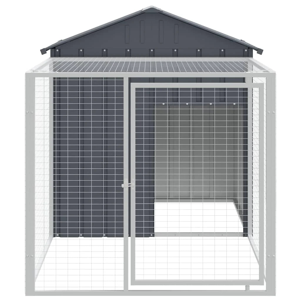 Pollaio/recinto con recinto 117 x 201 x 123 cm acciaio zincato antracite 02_0043946